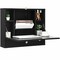 Black Wall Mount Folding Desk with Drawer Compact Storage Workstation